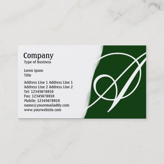 Carte De Visite Éteint - Vert foncé (Devant)
