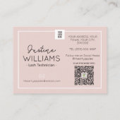 Carte De Visite Étendues Eyelash Rose et Black Lashes (Dos)
