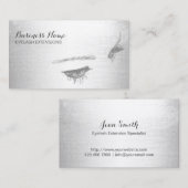 Carte De Visite Étendues Eyelash Silver Modernes Lashes (Devant / Derrière)