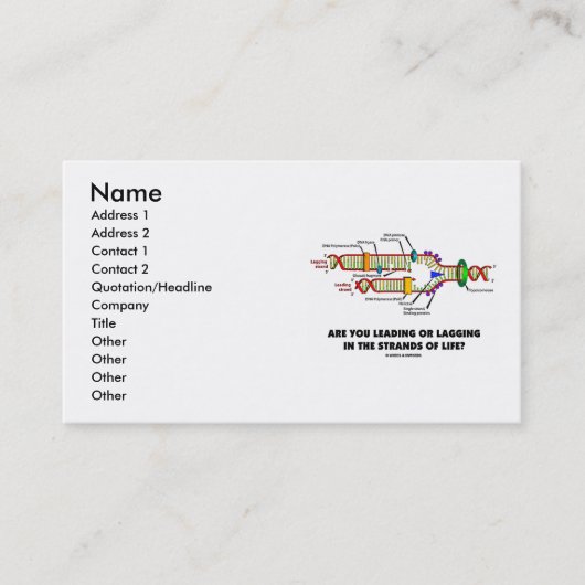 Carte De Visite Êtes-vous principaux ou le ralentissement dans les (Devant)