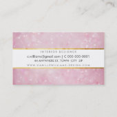 Carte De Visite ETHEREAL BOKEH motif élégant or strip rose (Dos)