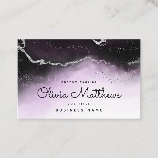Carte De Visite Ethereal Mist Ombre Ultra Violet Aquarelle Moody (Devant)