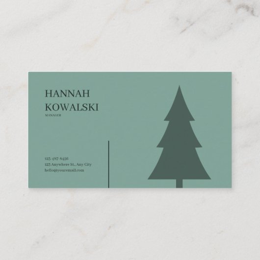 Carte De Visite Ethereal Misty Forest Path Teal Gold Rustic (Dos)