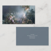 Carte De Visite Ethereal Misty Forest Rose Floral Gold Frame (Devant / Derrière)