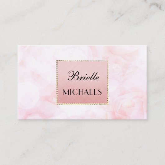 Carte De Visite Ethereal Rose Rose Bokeh Elegant Gold Glamor Cadre (Devant)