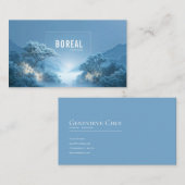 Carte De Visite Ethereal Snowy Forest Mountain Valley Clean Frame (Devant / Derrière)