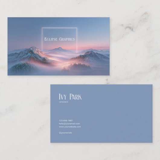 Carte De Visite Ethereal Snowy Mountain Sunrise Mist (Devant / Derrière)