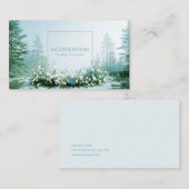 Carte De Visite Ethereal Snowy Winter Forest Pine Tree Landscape (Devant / Derrière)