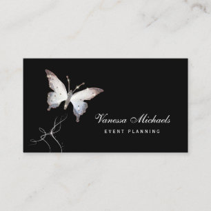 Carte De Visite Ethereal Sparkle Butterfly Elegant Event Planner