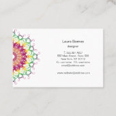 Carte De Visite Ethnic floral mandala. (Dos)