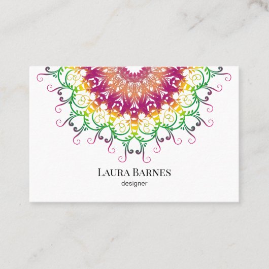 Carte De Visite Ethnic floral mandala. (Devant)