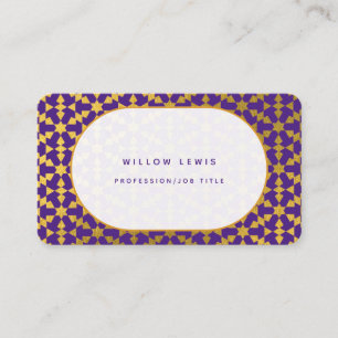 Carte De Visite Ethnic Marocain Purple & Gold Professionnel