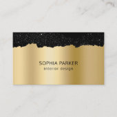 Carte De Visite Étincelle blanche Arrière - plan d'or (Devant)