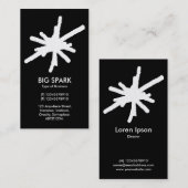 Carte De Visite Étincelle - blanche sur noir (or) (Devant / Derrière)