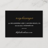 Carte De Visite Étincelle bronzage d'or de silhouette de (Dos)