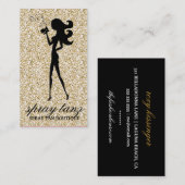 Carte De Visite Étincelle bronzage d'or de silhouette de (Devant / Derrière)