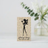 Carte De Visite Étincelle bronzage d'or de silhouette de (Debout devant)