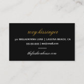 Carte De Visite Étincelle bronzage d'or de silhouette de (Dos)