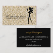 Carte De Visite Étincelle bronzage d'or de silhouette de (Devant / Derrière)