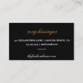 Carte De Visite Étincelle bronzage d'or de silhouette de (Dos)