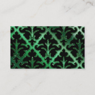 Carte De Visite Étincelle de vert vert de damassé d'organisateur