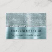 Carte De Visite Étincelle en argent de l'Aqua Glitzy (Devant)