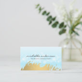 Carte De Visite Étincelle magique | Or brossé (Debout devant)