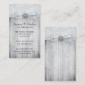 Carte De Visite Étincelle molle chic rustique de ruban bleu (Devant / Derrière)