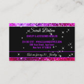Carte De Visite Étincelle Pink Glitz Glam Étoiles bijoux violet cl (Dos)