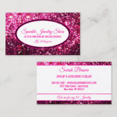 Carte De Visite Étincelle rose blanc Glitz Glam Étincelle lumière (Devant / Derrière)