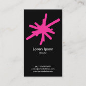 Carte De Visite Étincelle - Rose chaud sur noir (Dos)