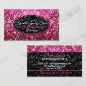 Carte De Visite Étincelle rose Glitz Glam Starlust Bijoux (Devant / Derrière)