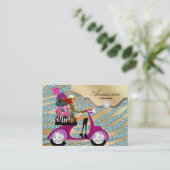 Carte De Visite Étincelle turquoise d'or de bijoux de bourse (Debout devant)