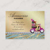 Carte De Visite Étincelle turquoise d'or de bijoux de bourse (Dos)