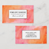 Carte De Visite Etiqueta / Couleur d'eau expressive (Devant / Derrière)