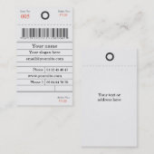 Carte de visite etiquette (Devant / Derrière)