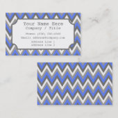 Carte de visite Étiquette Blue Grey Chevron (Devant / Derrière)