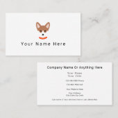 Carte de visite étiquette du visage de chien (Devant / Derrière)