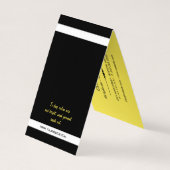 Carte De Visite Étiquette noire et jaune de votre logo d'enfants (Dos)