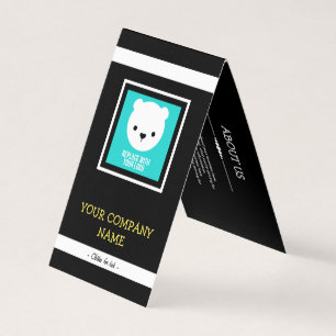 Carte De Visite Étiquette noire et jaune de votre logo d'enfants