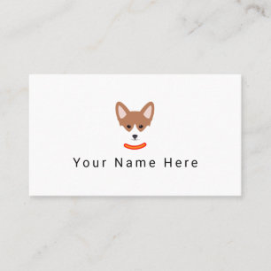 Carte de visite étiquette visage de chien