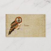 Carte de visite/étiquettes ambres de hibou de (Dos)
