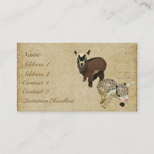 Carte de visite/étiquettes de Cabrito (Devant)