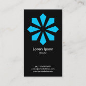 Carte De Visite Etoile à fleurs Art déco bleu - Noir (Dos)
