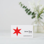 Carte De Visite Étoile à six points du drapeau de Chicago (Debout devant)