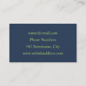 Carte De Visite Etoile Abstraite, Bleu brillant Vert Or Fractal Ar (Dos)