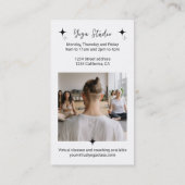 Carte De Visite Étoile blanche noire Yoga professeur studio profes (Dos)