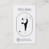 Carte De Visite Étoile blanche noire Yoga professeur studio profes (Devant)