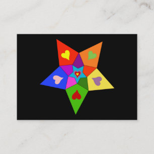 Carte De Visite Étoile de coeurs d'arc-en-ciel