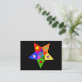 Carte De Visite Étoile de coeurs d'arc-en-ciel (Debout devant)